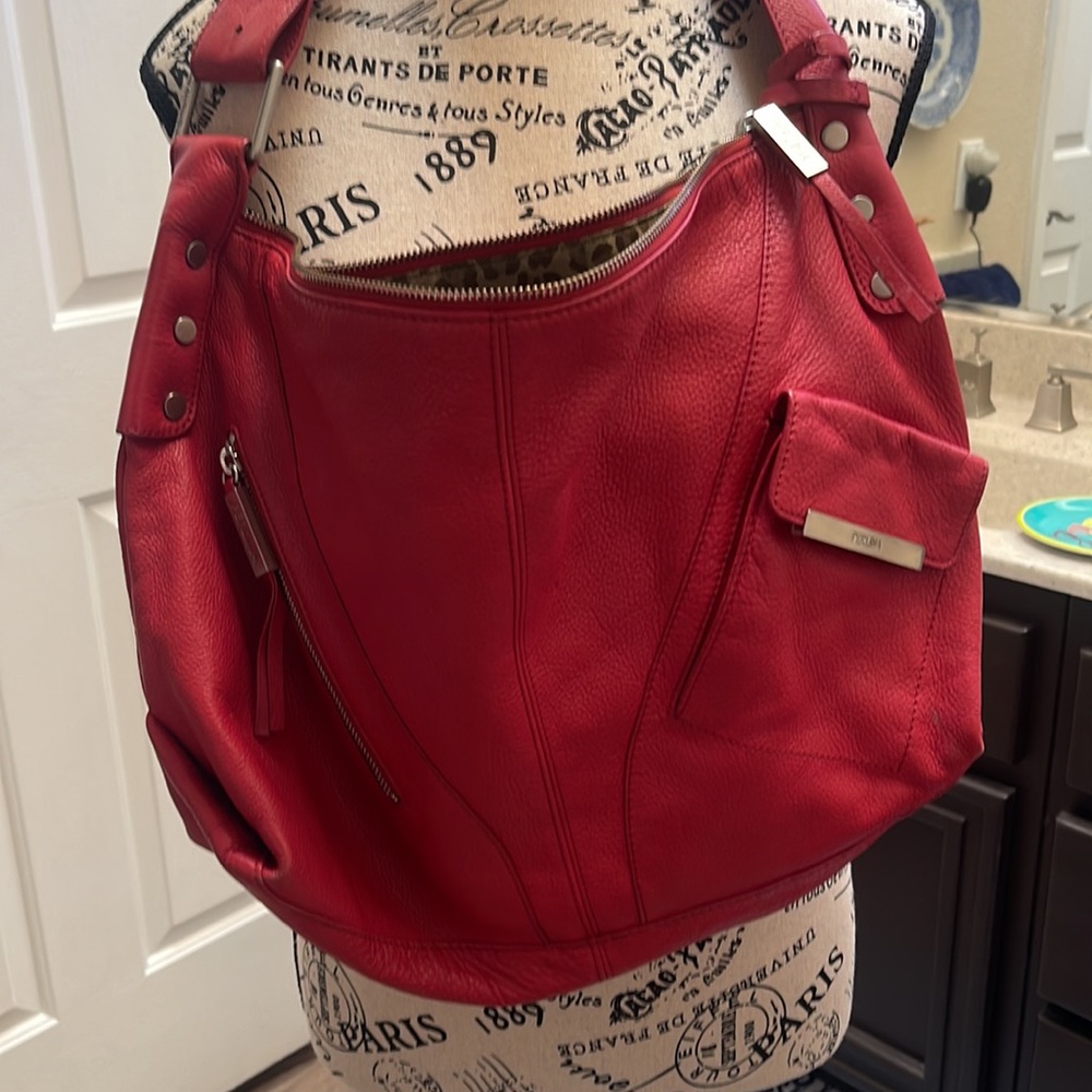Perlina New York Red Leather Bag